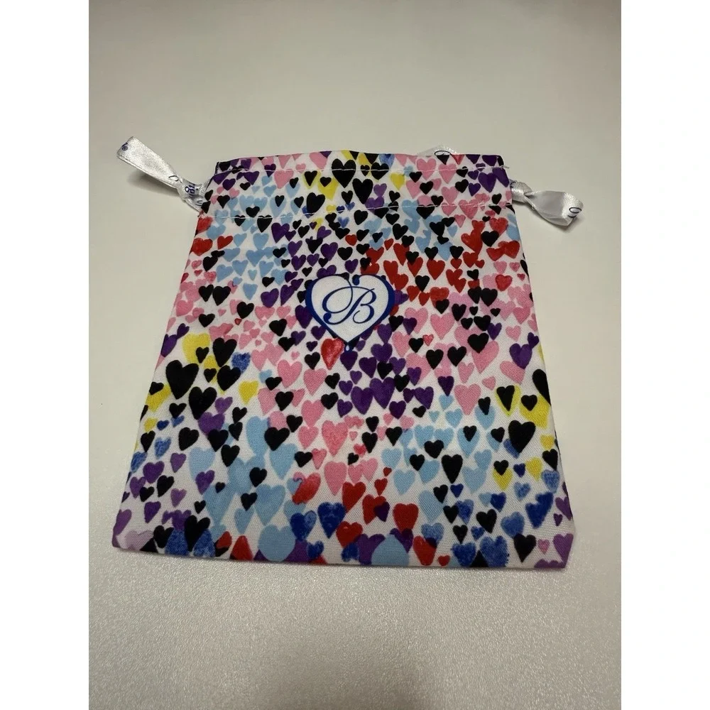 Brighton‎ Jewelry Pouch Drawstring Bag Hearts Multicolor Travel Storage 5x6